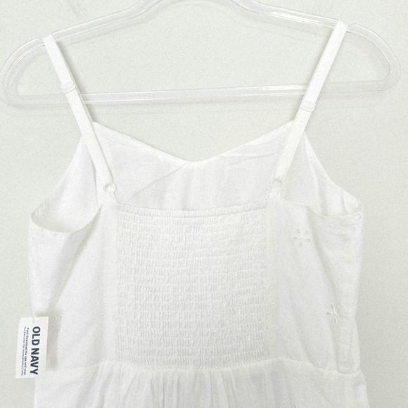 Old Navy Fit and Flare Smoked Midi Dress S White Eyelet NWT - Picture 7 of 8